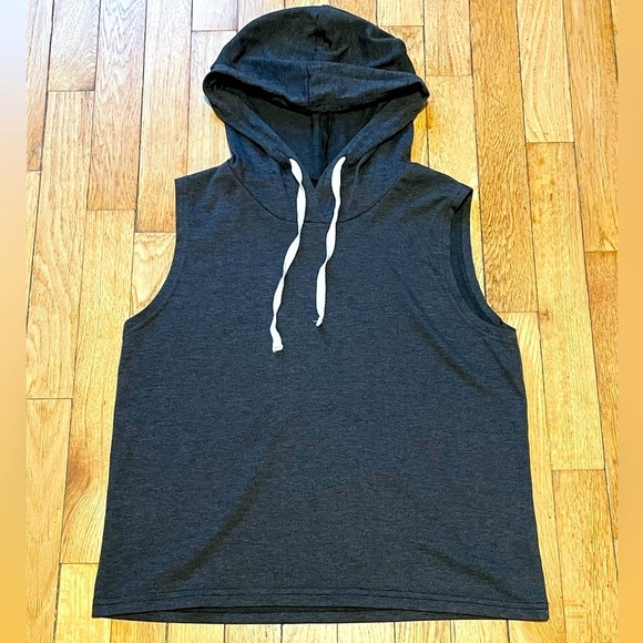 Sleeveless Dark Gray Hoodie W’s S - Picture 1 of 6